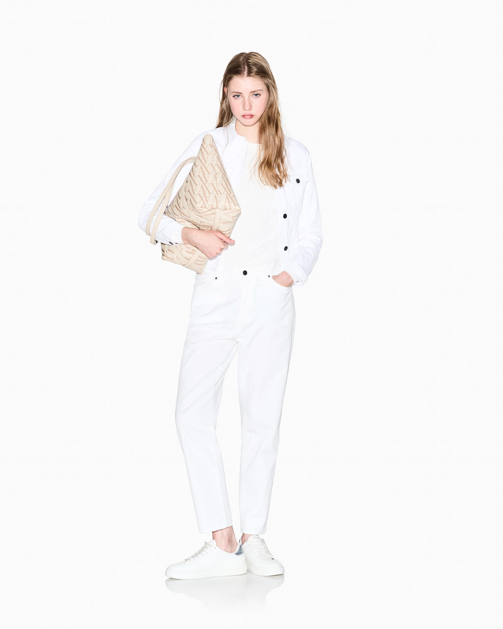 Armani Exchange Essential, Sustainable, All Over Logo Suéter, ISO, S para Mujer