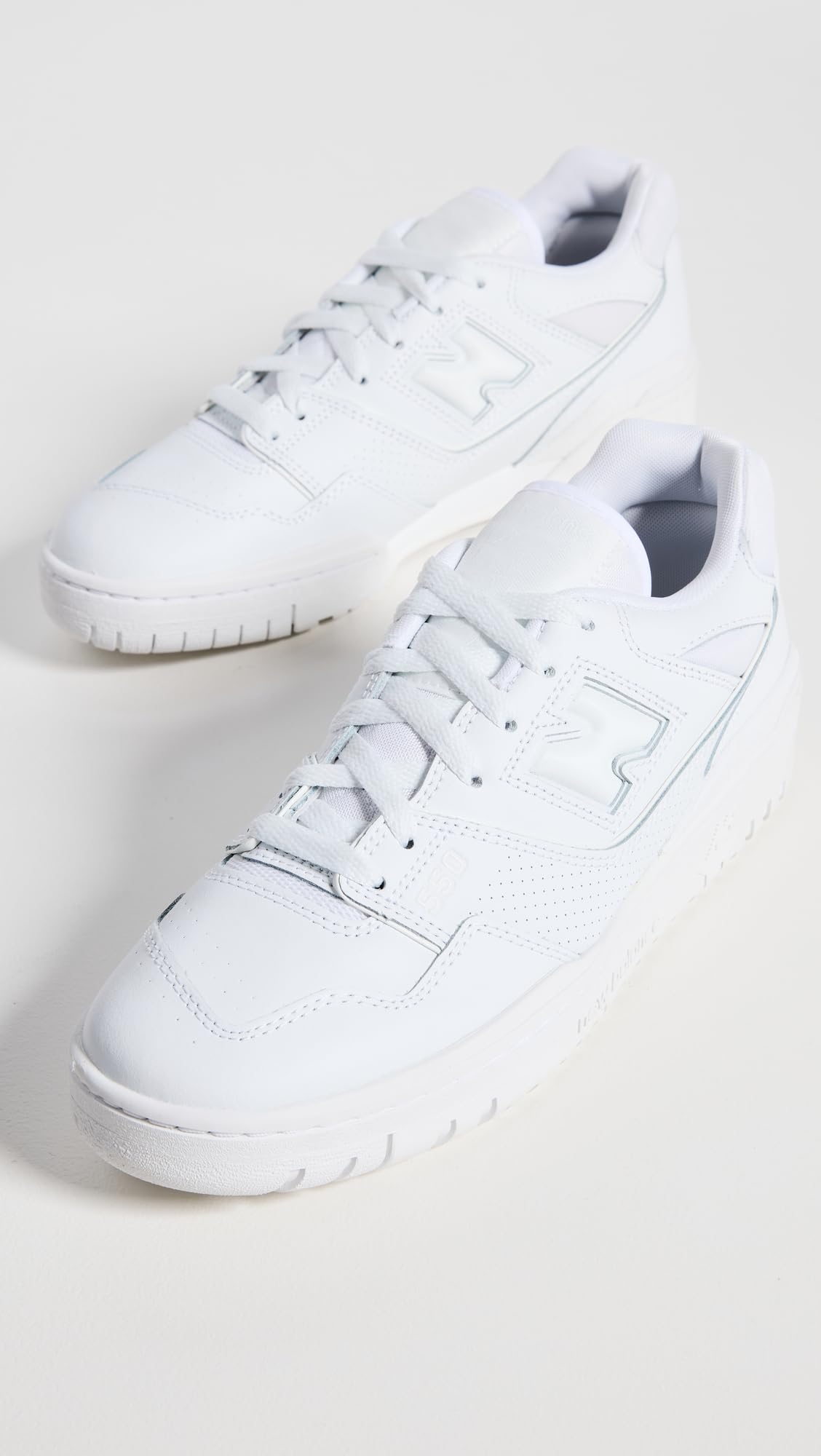 New Balance Men's BB550 Sneakers, White/White/White, 4.5 Medium US
