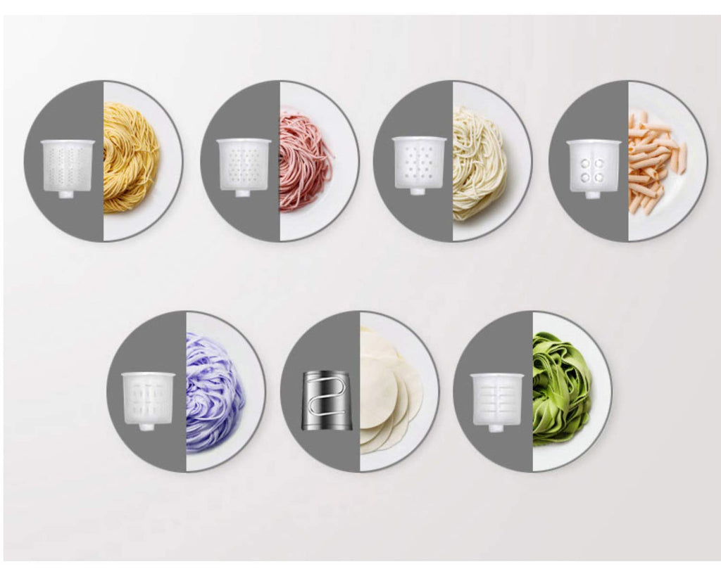 ROMMELSBACHER Máquina de pasta eléctrica PM 220 – hasta 800 g, báscula integrada, suministro de agua controlado, 6 programas totalmente automáticos, tornillo prensado de acero inoxidable, 7 moldes