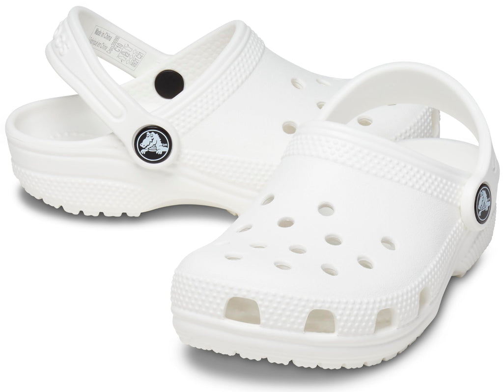 Crocs Unisex-Child Classic Clogs, White, 5 Big Kid