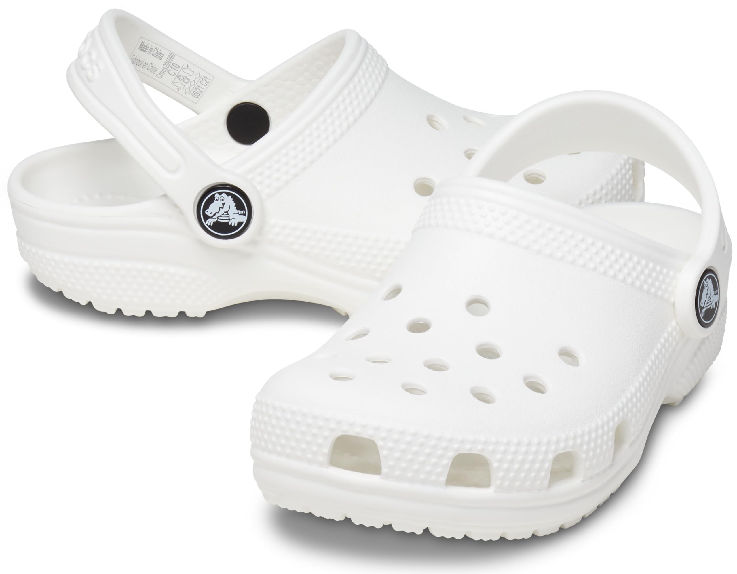 Crocs Unisex-Child Classic Clogs, White, 5 Big Kid