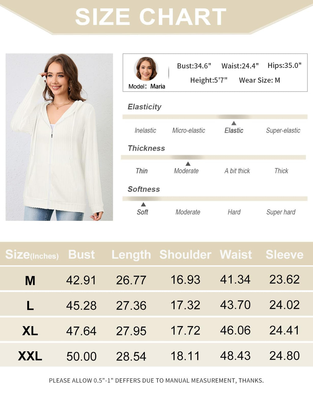 Flikity Zip Hoodie Damen Reißverschluss Sweatjacke mit Kapuze Dünne Jacke