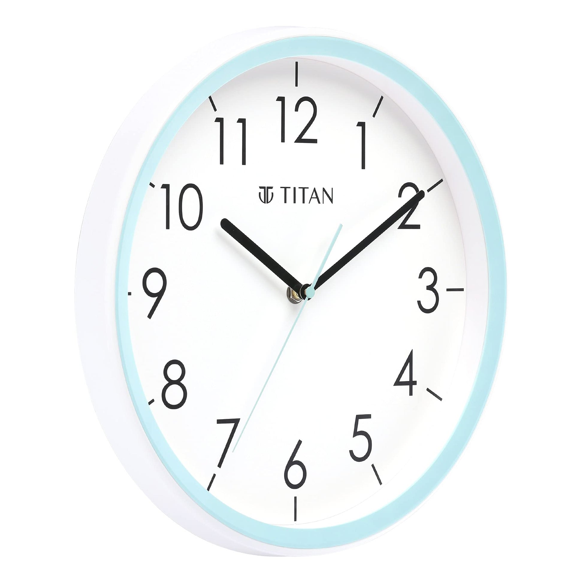 Titan Contemporary Blue Wall Clock with White Dial, Minimal Design, Silent Sweep, Model W0055PA02 | 32.5 cm x 32.5 cm x 5.0 cm