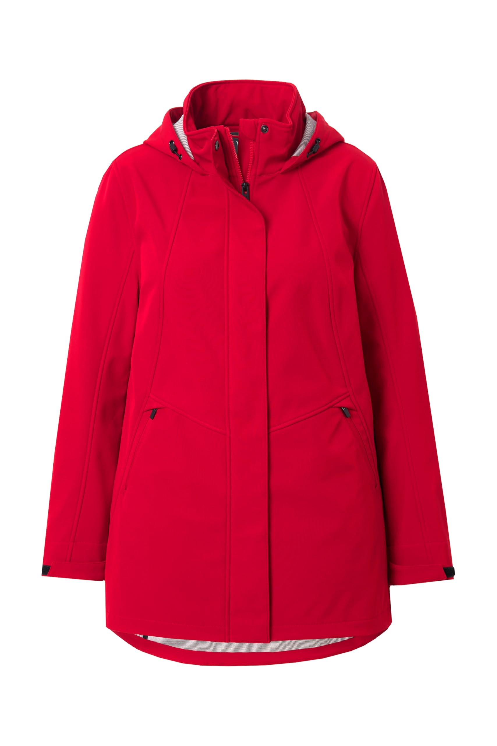 Ulla Popken Hyprar Softshell-longjacke, Wasserdicht, A-Linie, Kapuze Chaquetas, Salsa, 54-56 Mujeres
