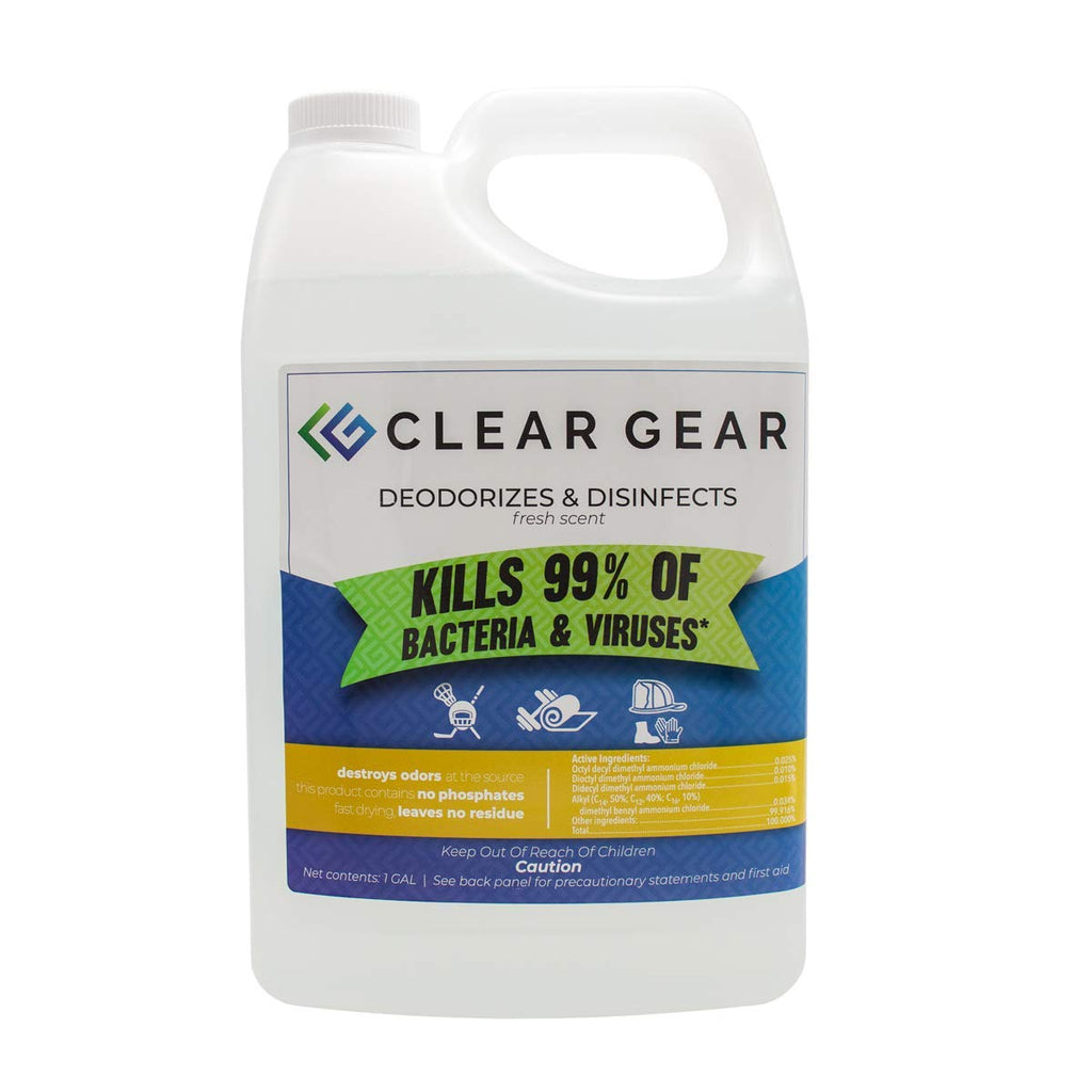 Clear Gear Disinfectant and Deodorizer for Sports Equipment 1 Gallon Bottle