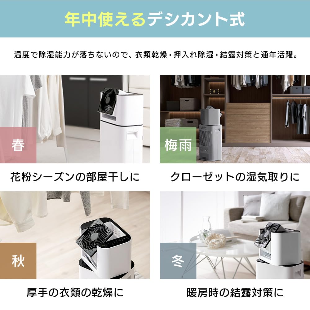 Iris Clothes Drying Dehumidifiers Drying Function Circulator Speed with Desiccant-I50 White IJD