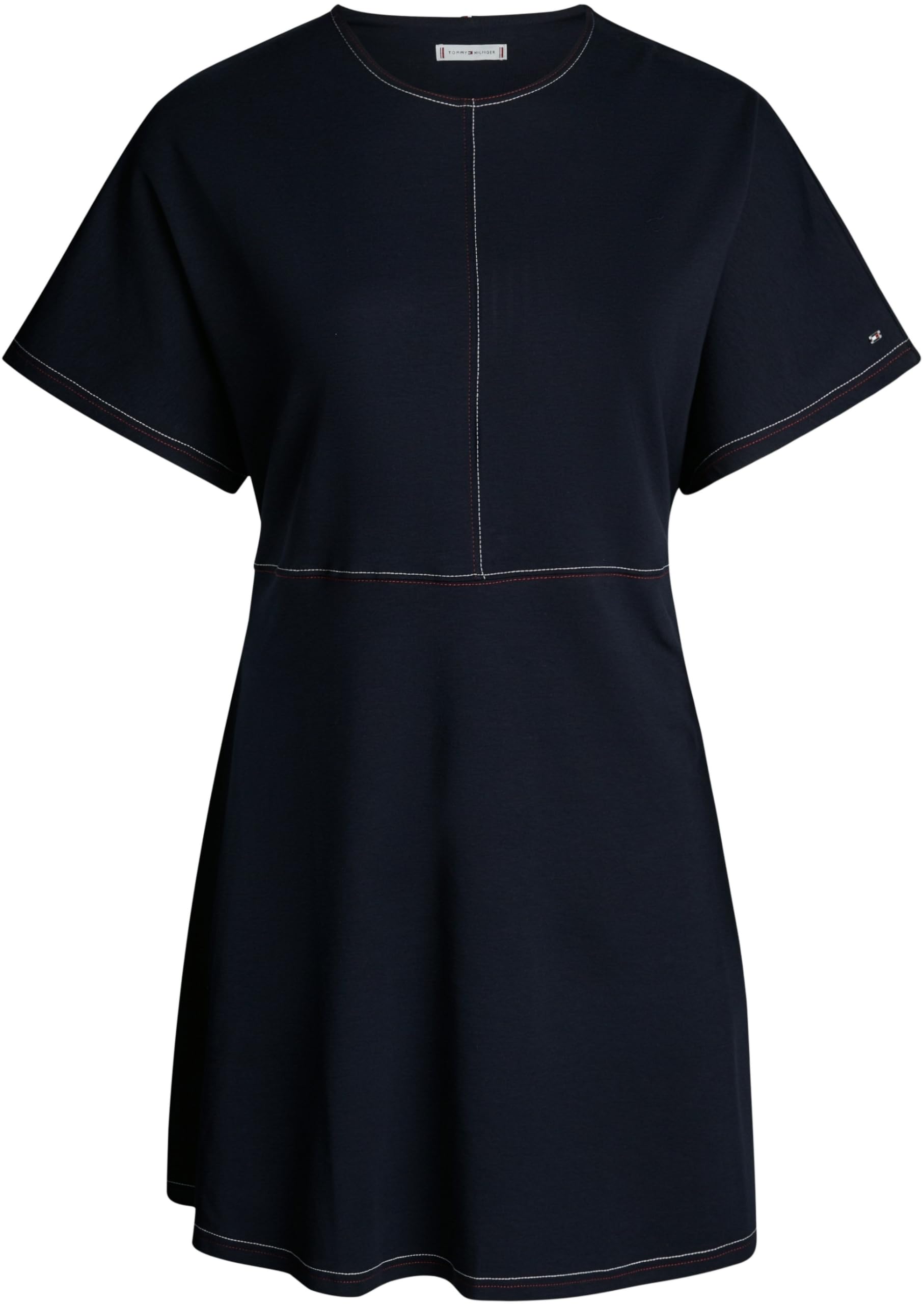 Tommy Hilfiger Vestido Mujer Curve Global Stitch Escote Redondo, Azul (Desert Sky), 50