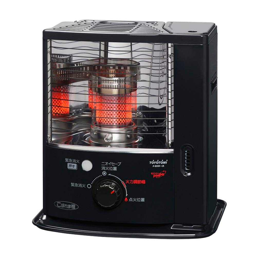 Toyotomi RSX-230(B) Reflective Stove (Wooden Up to 6 Tatami Mat/Concrete Up to 8 Tatami), Black, Made in Japan