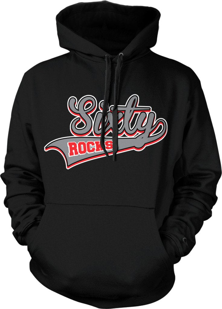 NOFO Clothing Co Sixty Rocks, 60 Rocks, Happy 60th, Happy Birthday, 60th Pride Hooded Sweatshirt