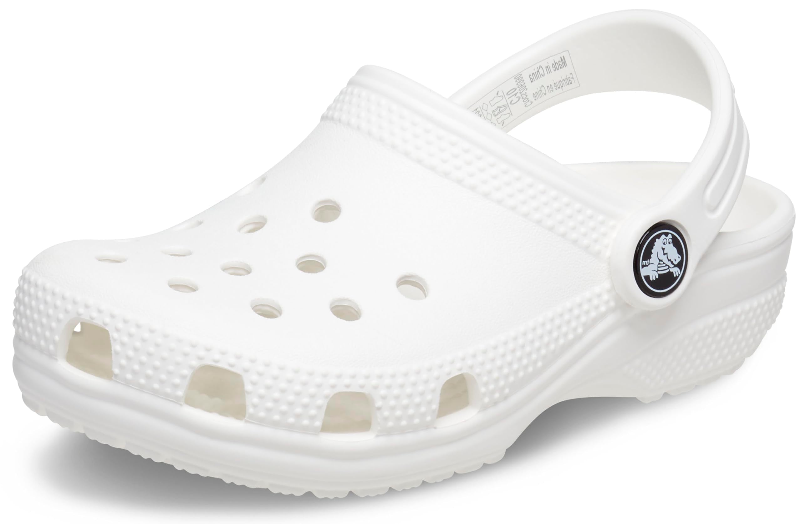 Crocs Unisex-Child Classic Clogs, White, 5 Big Kid