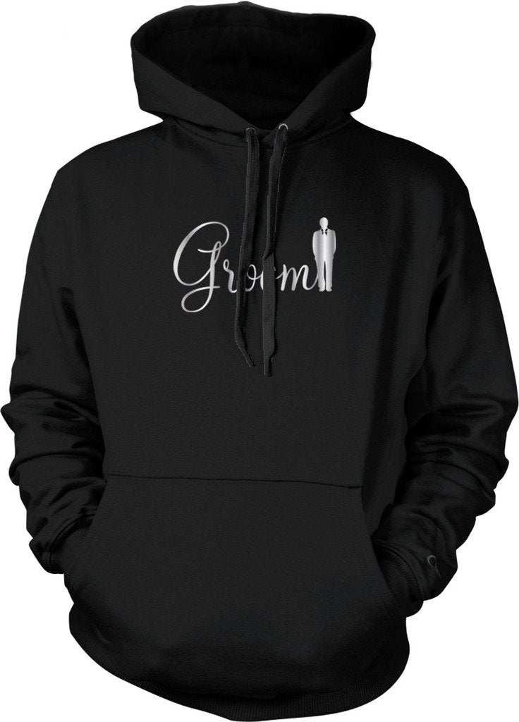 NOFO Clothing Co Metallic Silver Groom, Newly Wed, Husband Hooded Sweatshirt