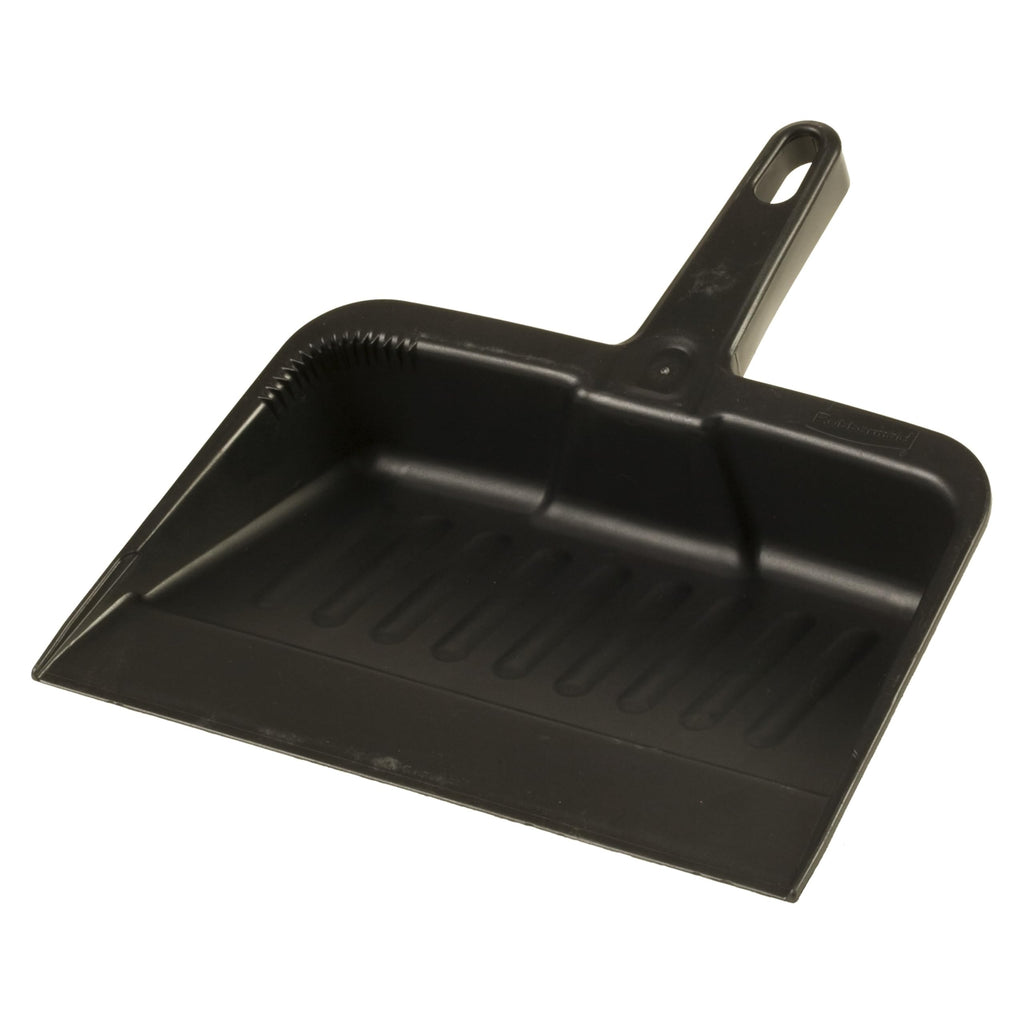 Rubbermaid Commercial Products 12.25, Heavy-Duty Dust Pan, Durable Plastic, Charcoal, Ideal for Industrial/Professional Debris Collection & Home Cleaning, Pack of 12