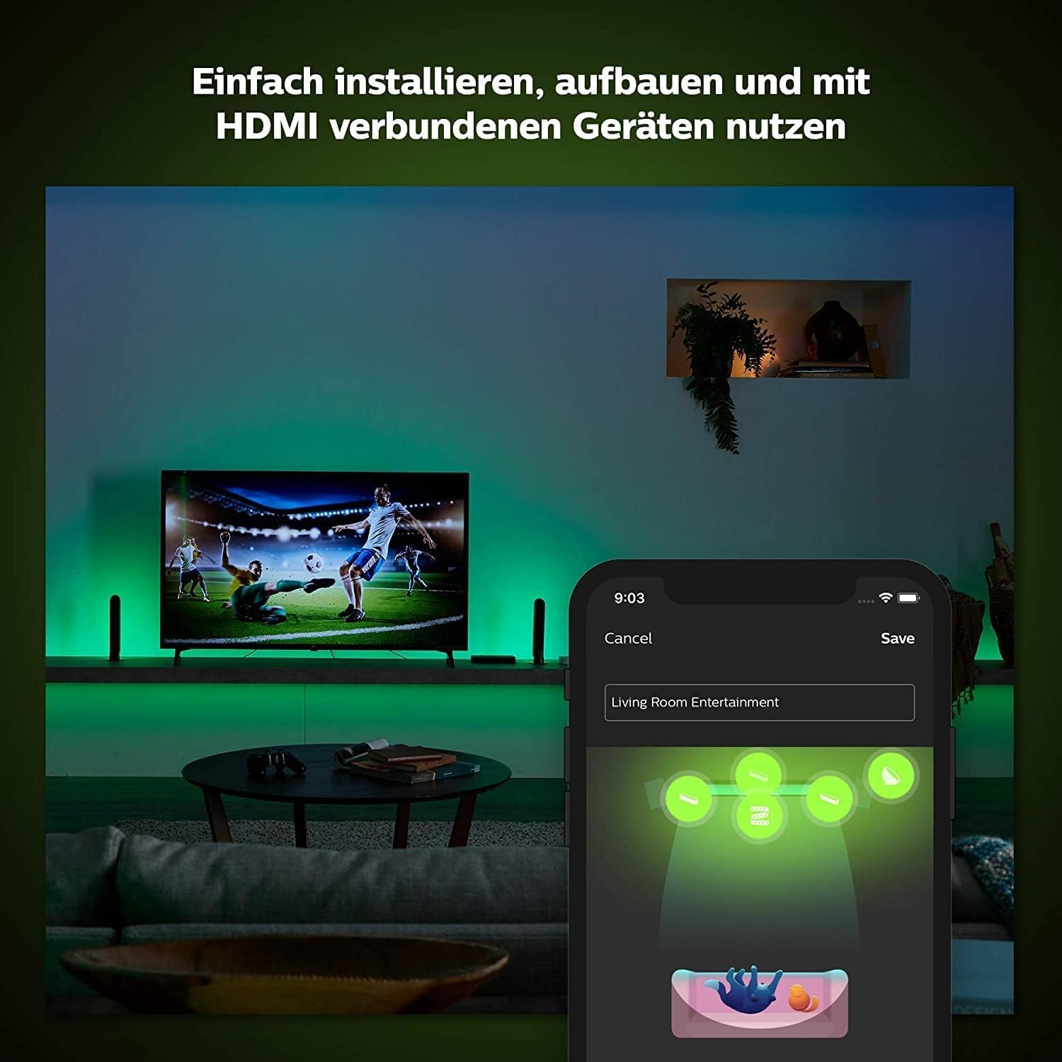 Philips Hue Play HDMI Sync-Box, smartes Zubehör für TV LED Hintergrundbeleuchtung, Nahtlose Lichtsynchronisierung für Heimkino oder Gaming mit Dolby-Vision, 4K und Surround Beleuchtung