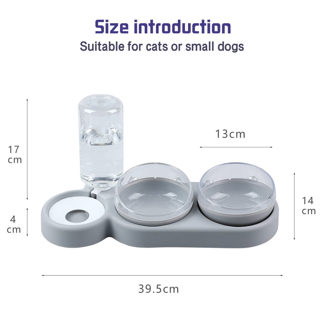 auvstar Cat Bowls,3-in-1 Pet Bowl,Cat Bowls With Stand Tilted 15°,Detachable Pet Bowl for Cats and Dogs,Anti-spill and Adjustable,Pet Food Bowl for Cats and Puppies,Water Bowl