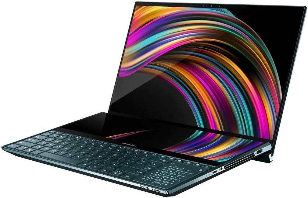 ASUS ZenBook Pro Duo UX581GV 15.6" 4K Dual Touch Pantalla 4K Alexa (Intel i7-9750H, 512 GB PCI-e SSD, 16 GB de RAM, NVIDIA GeForce RTX 2060 6 GB de gráficos, Windows 10, UK -Teclado (QWERTY))