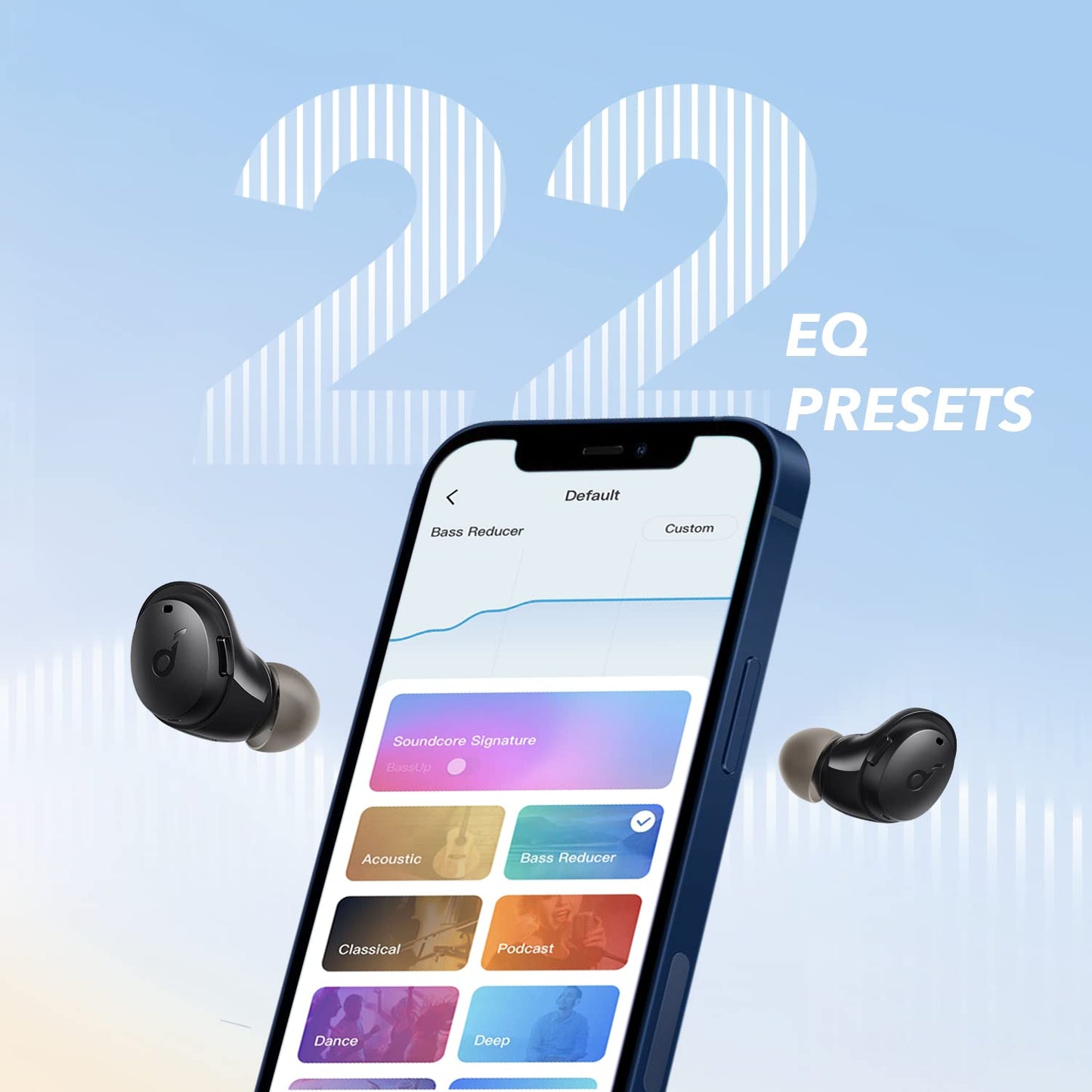 soundcore Anker Life A3i Noise Cancelling Wireless Earbuds, Deep Bass, Hybrid ANC Bluetooth Earphones, AI-Enhanced Calls with 6 Mics, 40H Playtime with Fast Charging, Bluetooth 5.2, 22 Custom EQ