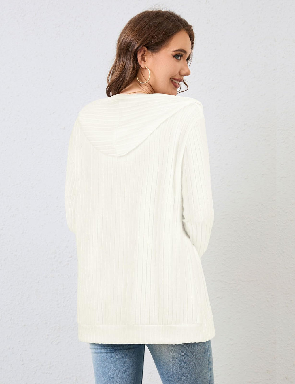 Flikity Zip Hoodie Damen Reißverschluss Sweatjacke mit Kapuze Dünne Jacke