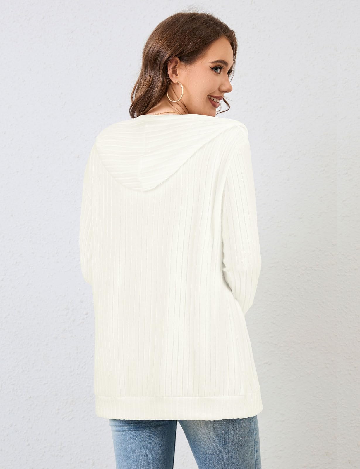 Flikity Zip Hoodie Damen Reißverschluss Sweatjacke mit Kapuze Dünne Jacke