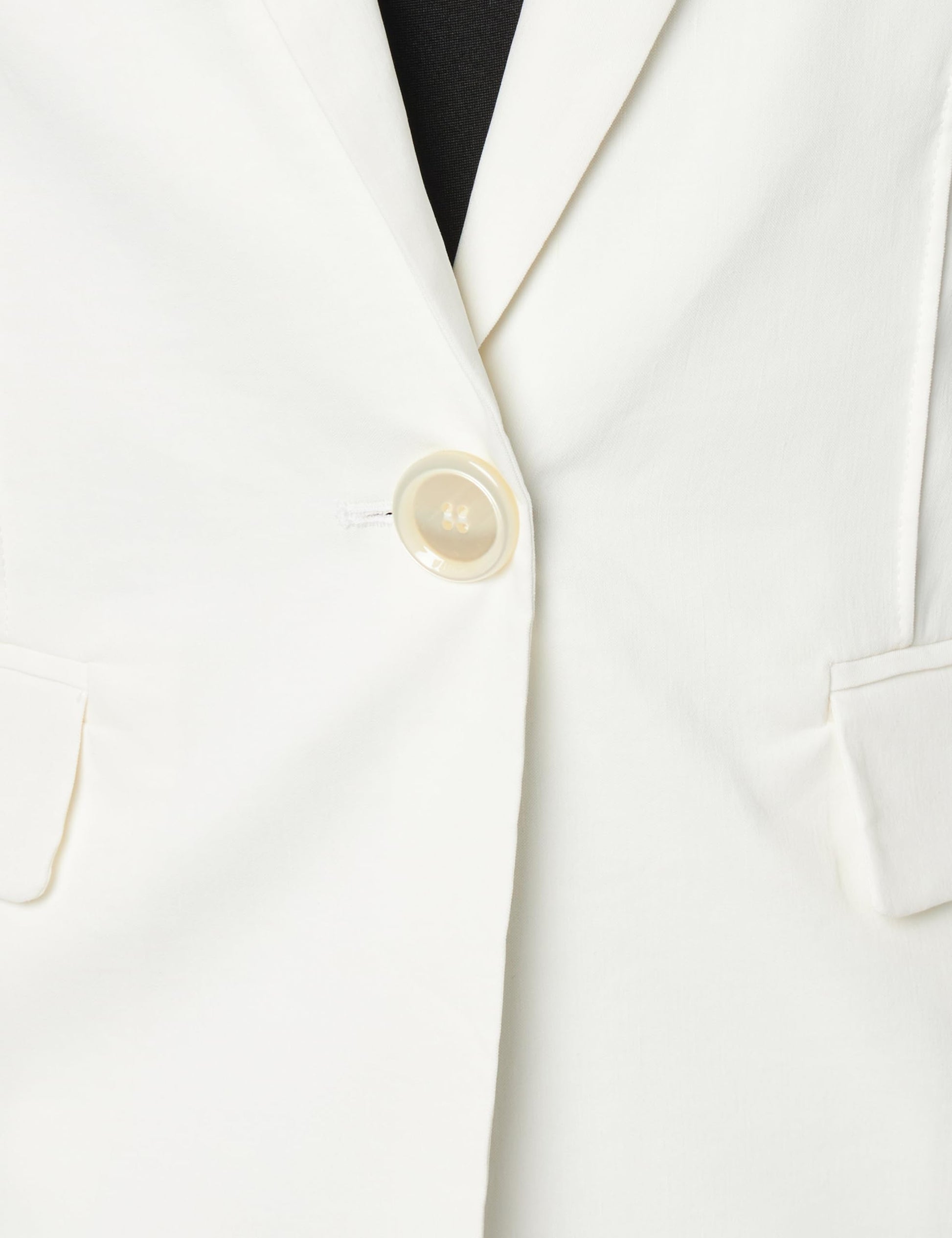 Pinko Ghera-Chaqueta de Lino elástico con botón Efecto nácar Blazer, Z07_Blanco Seda, 44 para Mujer