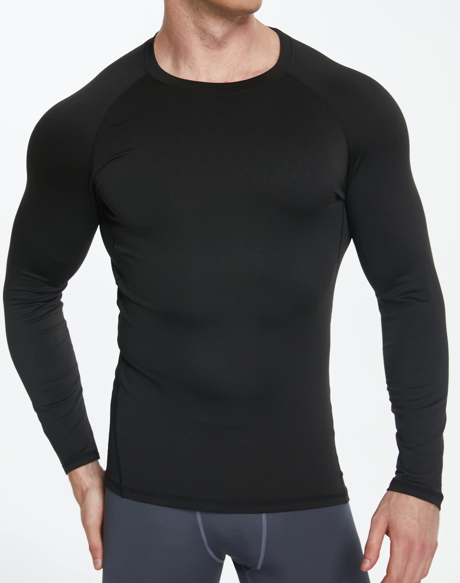 Paquete de 4 camisas de compresión para hombre, manga larga, atléticas, para clima frío, capa base, camiseta interior para entrenamiento, baloncesto