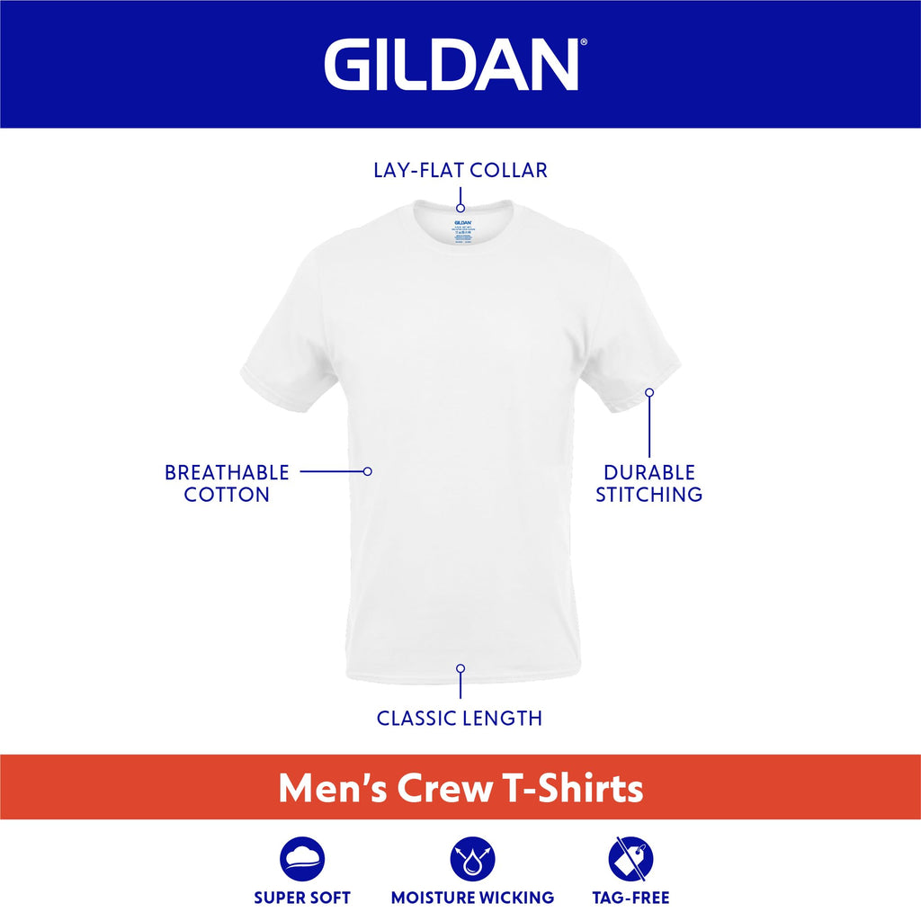 Gildan Men's Crew T-Shirts, Multipack, Style G1100, Navy/Heather Navy/Indigo Blue (5-Pack), Large