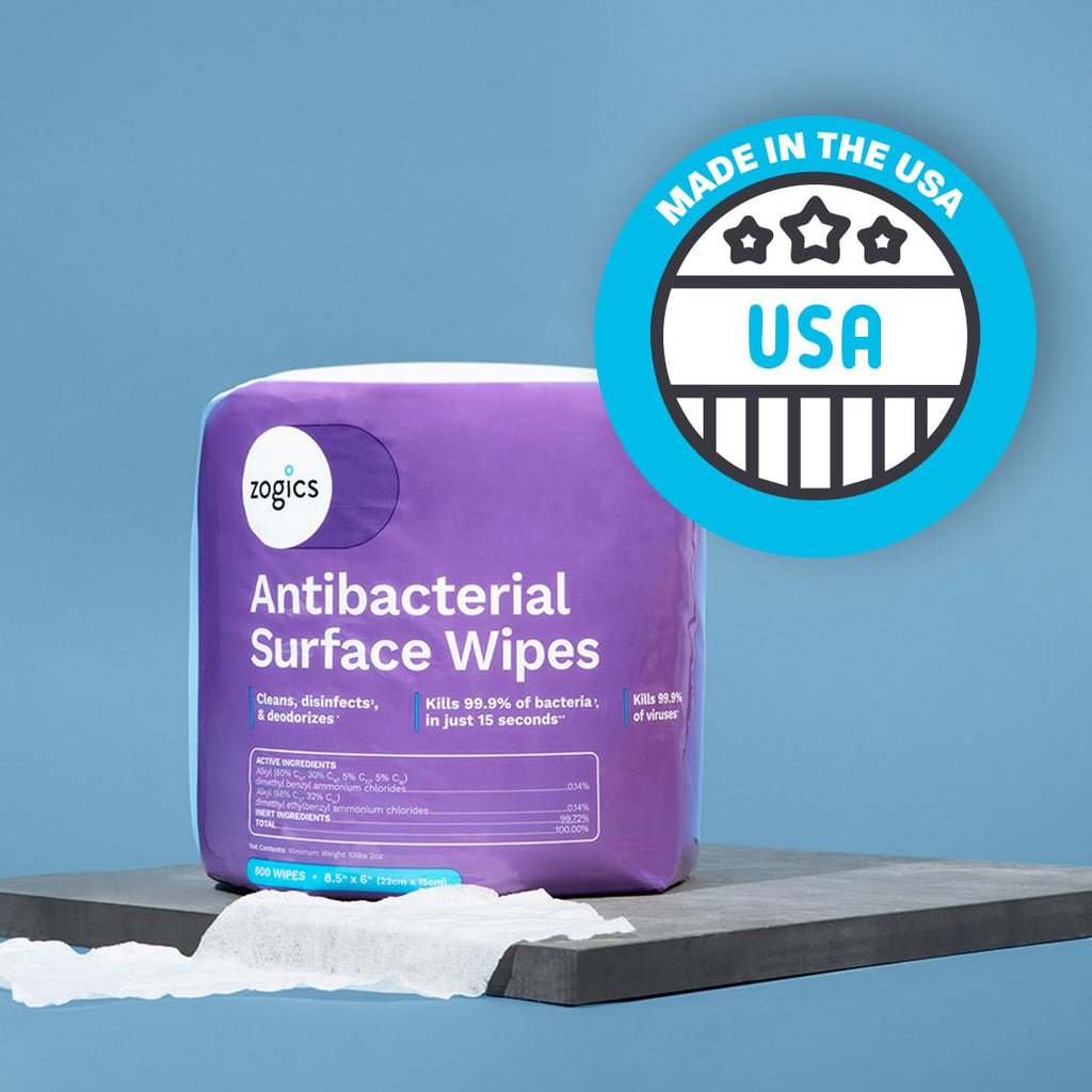 Zogics Antibacterial Disinfecting Wipes, 800 Count Roll