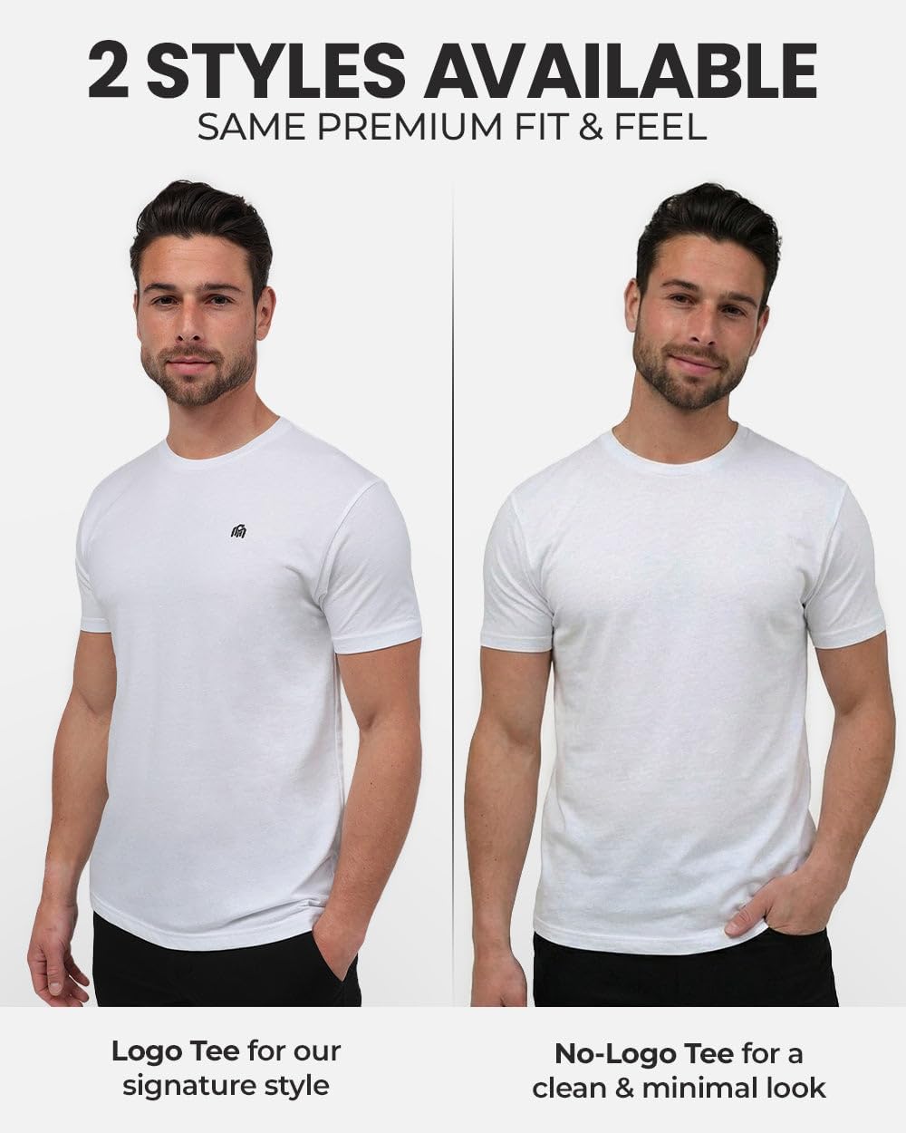 INTO THE AM Men's Plain Tees - Fitted Crewneck T-Shirts Casual Gym Workout Black White Short Sleeve Tshirts Shirts for Men (Black, X-Large)