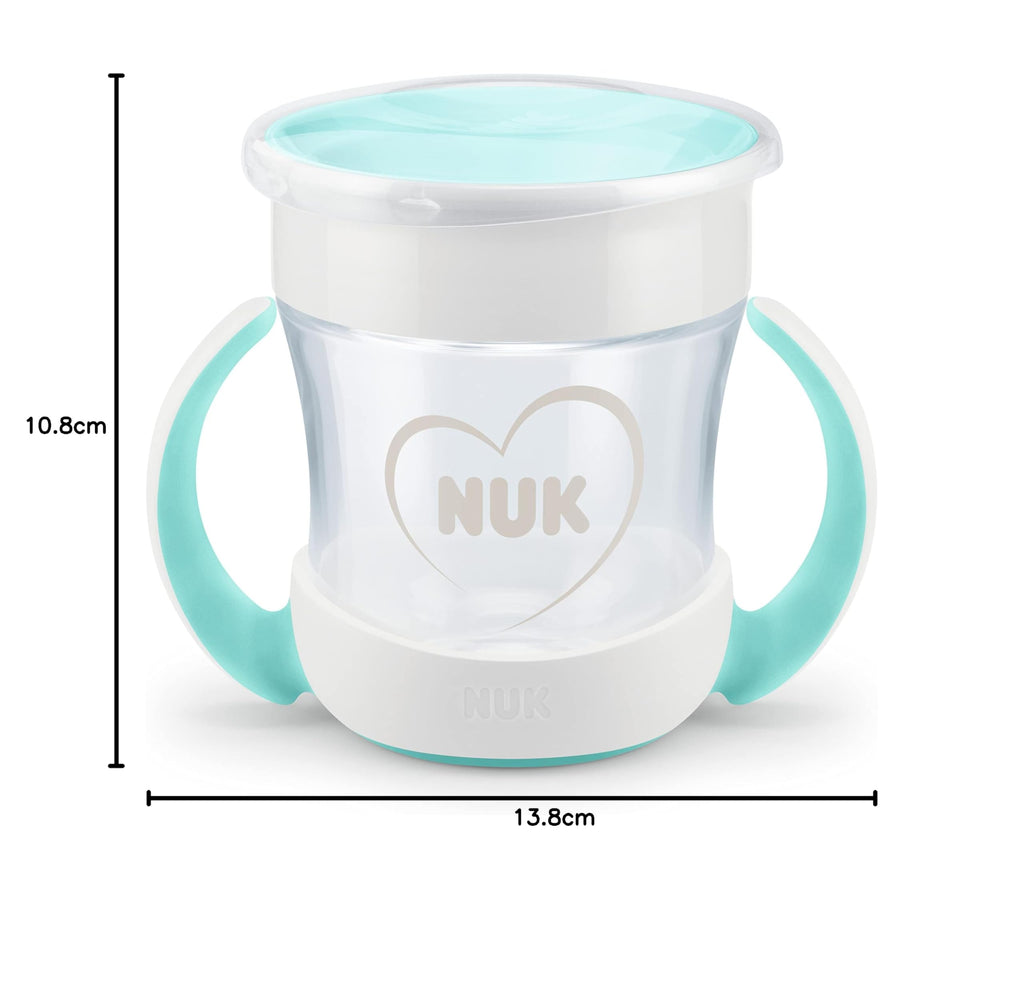 NUK 10255598 Mini Magic Cup Leak-Proof 360° Drinking Rim from 6 Months Practical Handles BPA 160 ml White 155 g