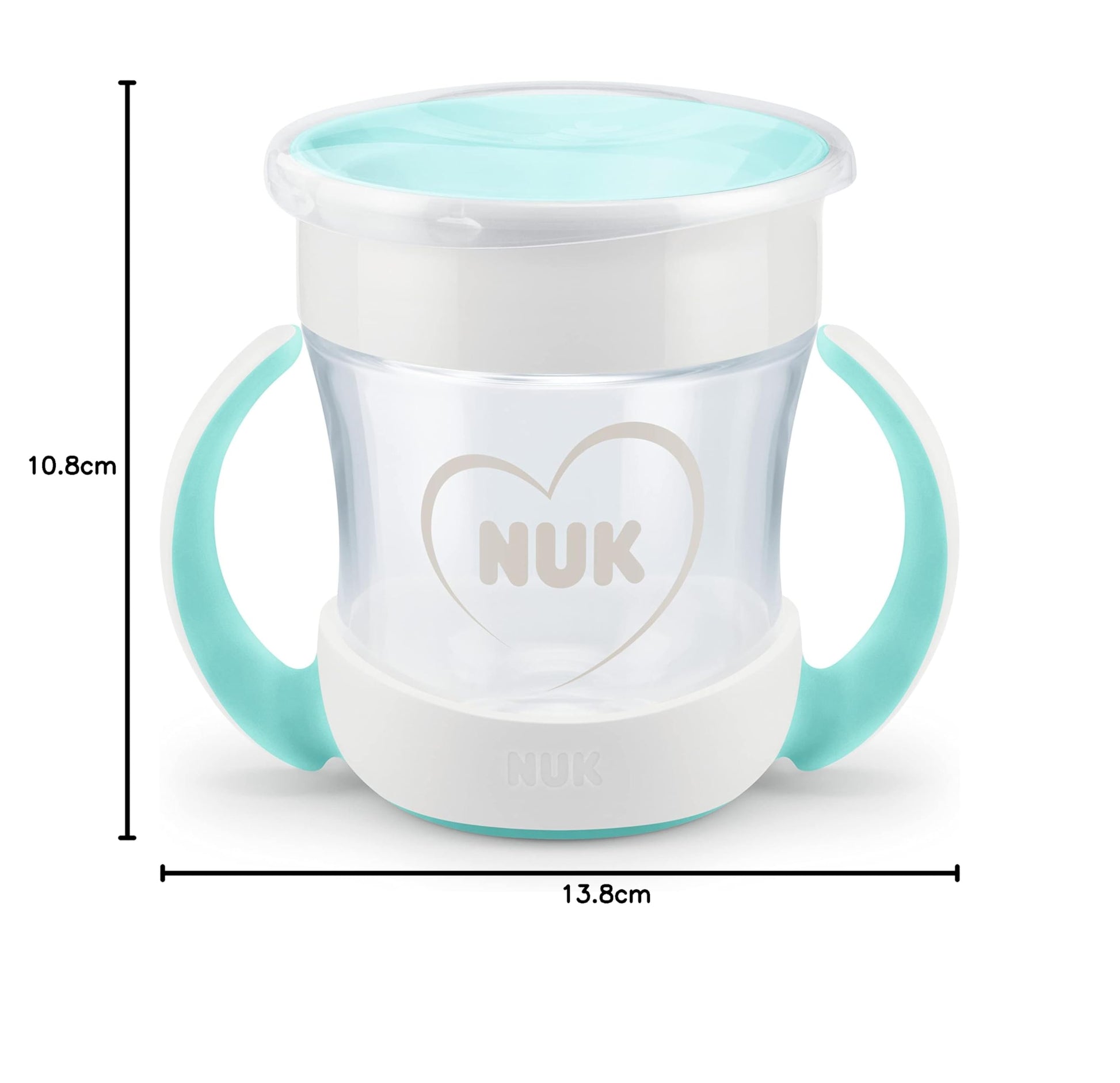 NUK 10255598 Mini Magic Cup Leak-Proof 360° Drinking Rim from 6 Months Practical Handles BPA 160 ml White 155 g