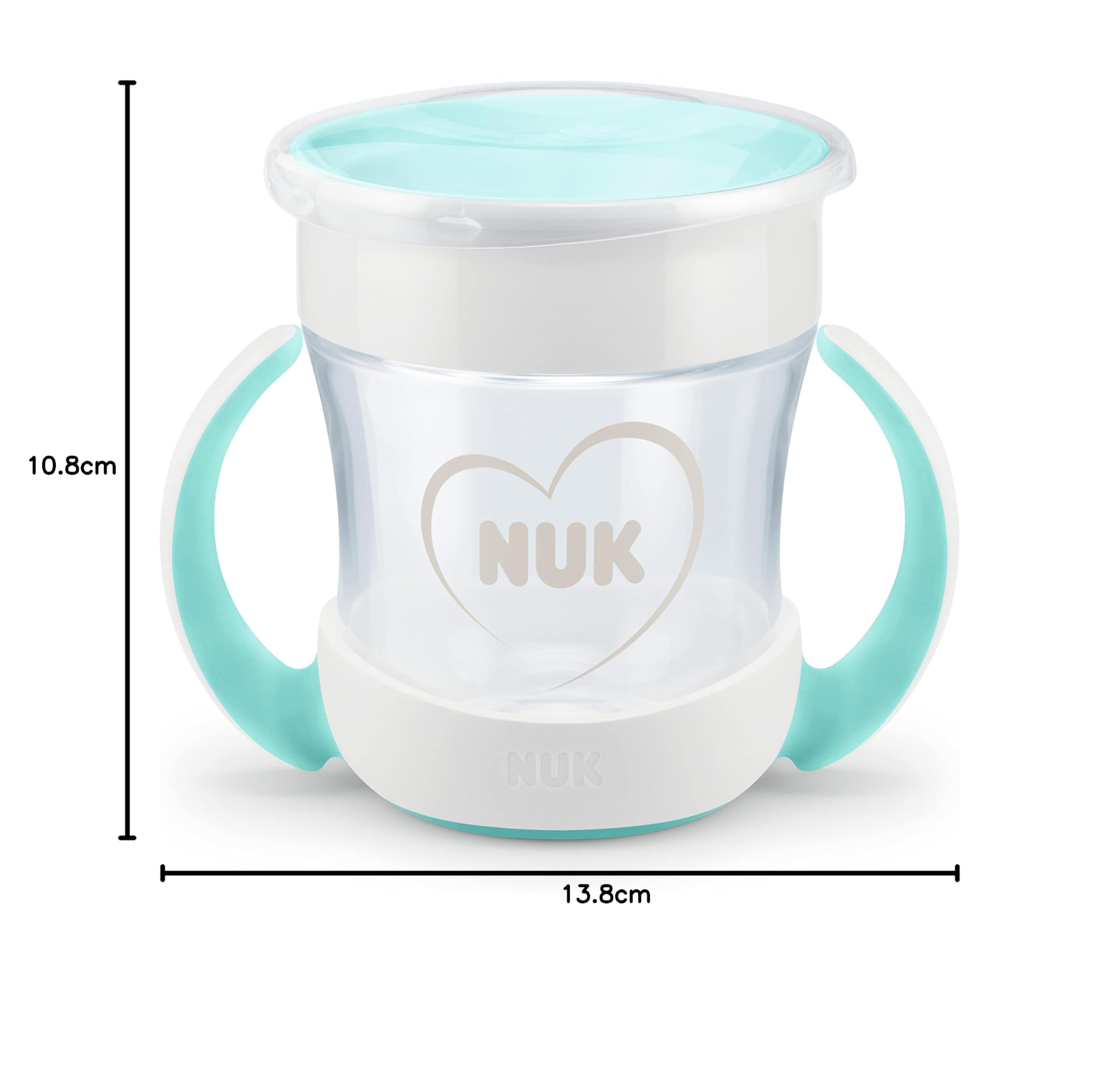 NUK 10255598 Mini Magic Cup Leak-Proof 360° Drinking Rim from 6 Months Practical Handles BPA 160 ml White 155 g