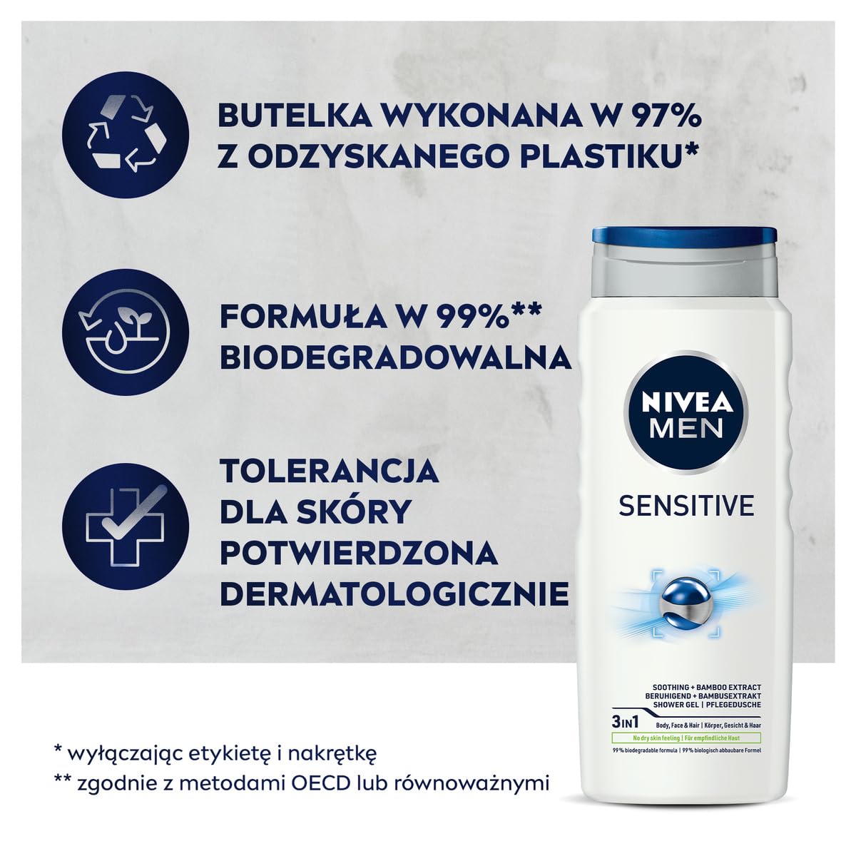 NIVEA MEN Sensitive Łagodzący żel pod prysznic dla mężczyzn 500 ml