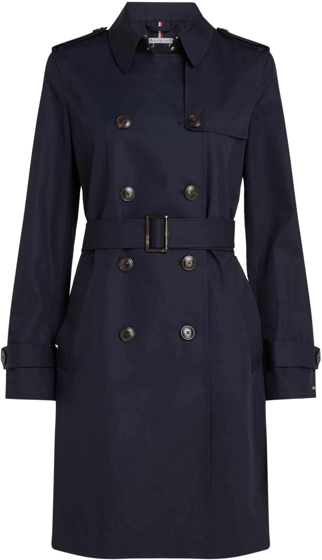 Tommy Hilfiger Gabardina Mujer Cotton Slim Fit corta, Azul (Desert Sky), 46