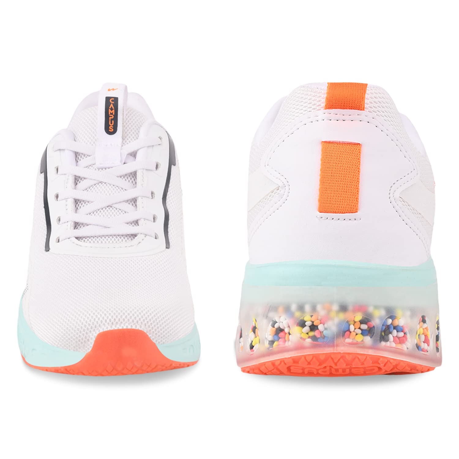 Campus Men's First WHT/SIL/B.ORG Running Shoes -9 UK/India