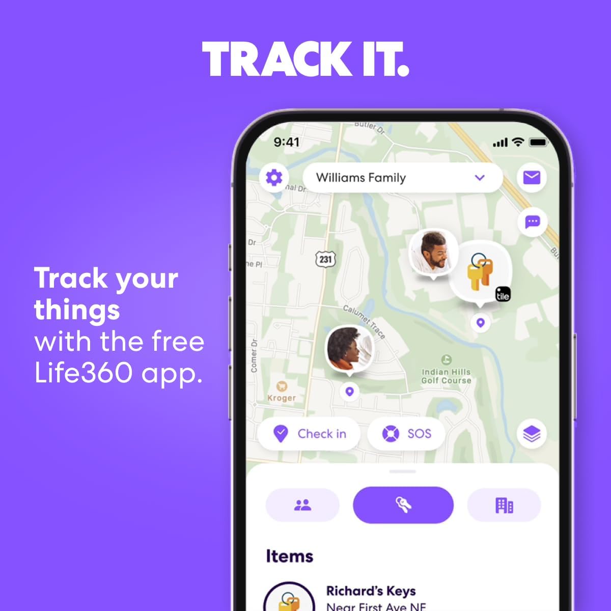 Tile by Life360 Mate - Bluetooth Tracker, Keys Finder and Item Locator for Keys, Bags and More, Phone Finder, Both iOS and Android Compatible, Pack of 1 (Black)