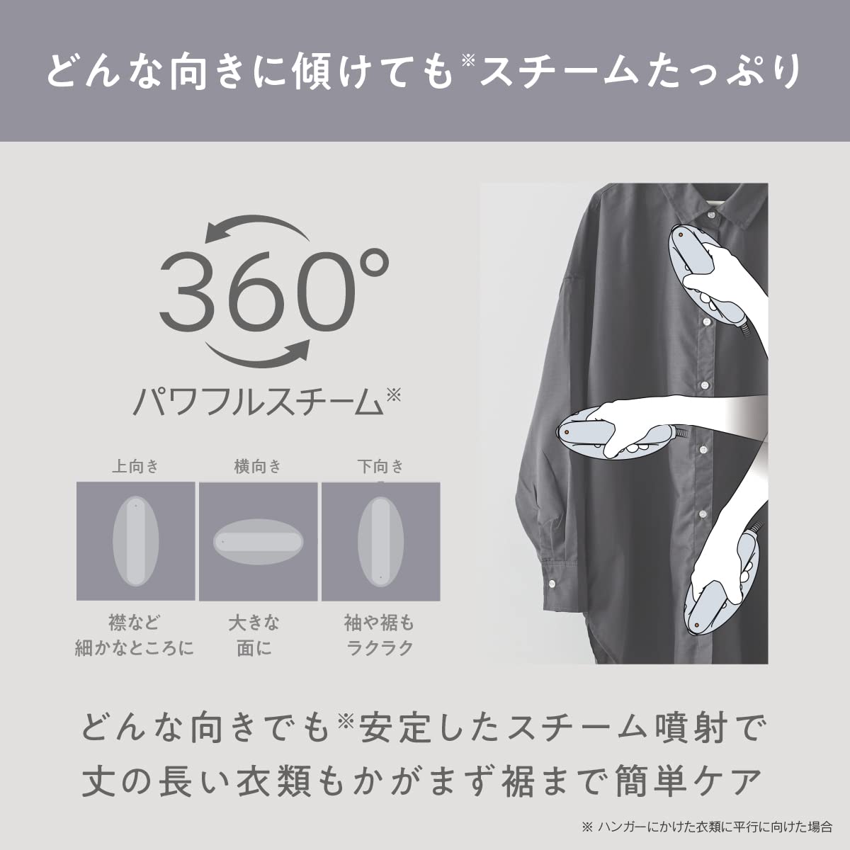 Panasonic NI-FS690 Clothes Steamer, 360° Powerful Steam 100V Only Japan Import 2023 Model (Black) (Frost blue)