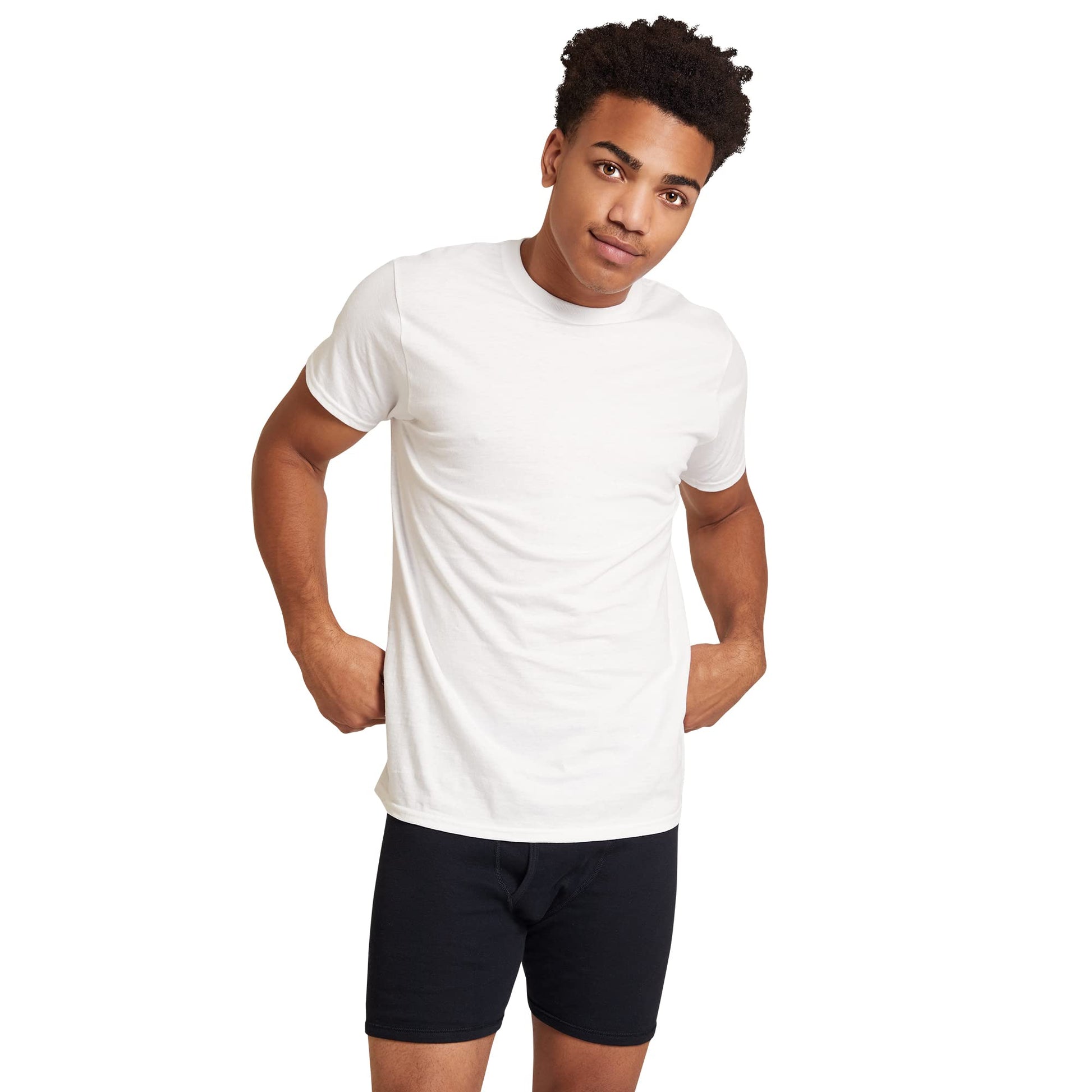 Gildan Men's Crew T-Shirts, Multipack, Style G1100, Navy/Heather Navy/Indigo Blue (5-Pack), Large