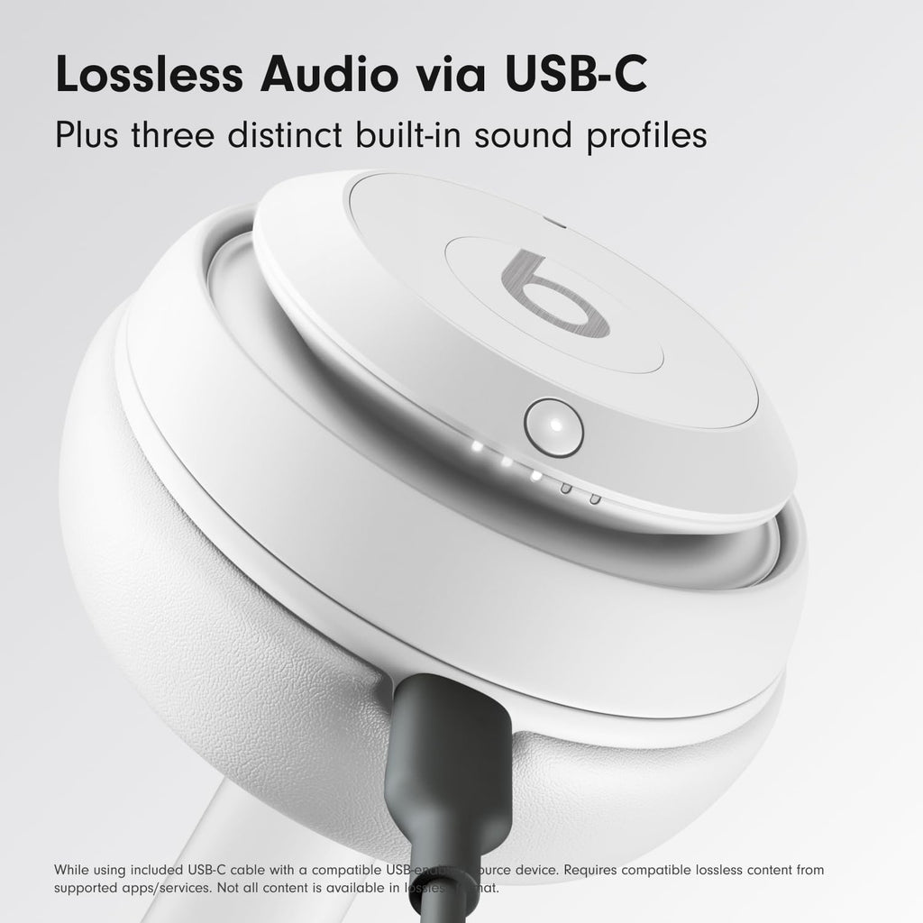 Beats Studio Pro - Premium Wireless Over-Ear Headphones- Up to 40-Hour Battery Life, Active Noise Cancelling, USB-C Lossless Audio, Apple & Android Compatible - Matte White