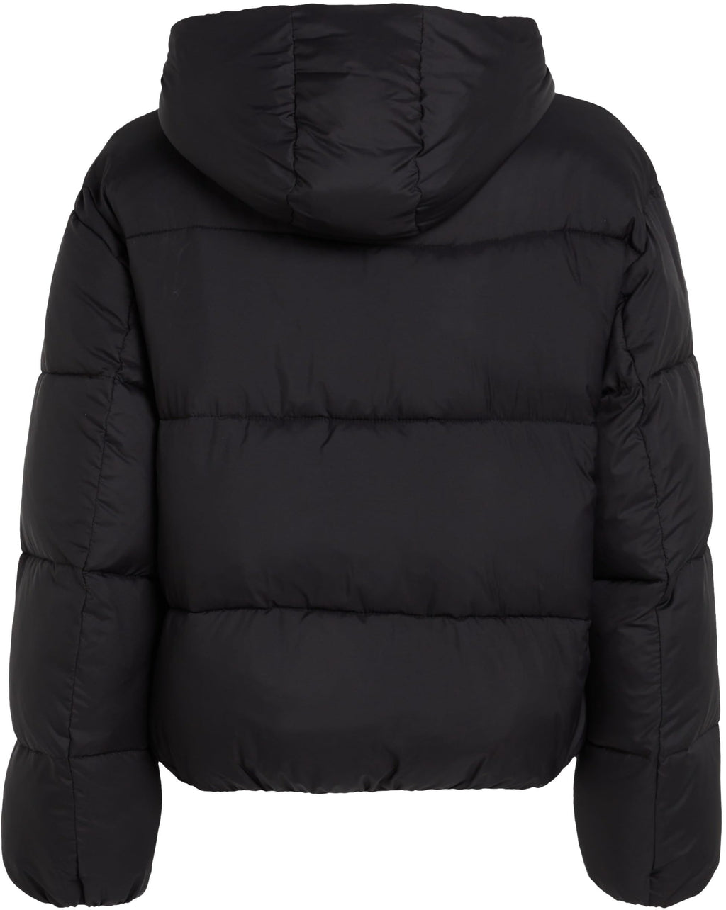 Calvin Klein Cazadora acolchada Mujer Short Hooded Puffer con capucha, Negro (Ck Black), XS