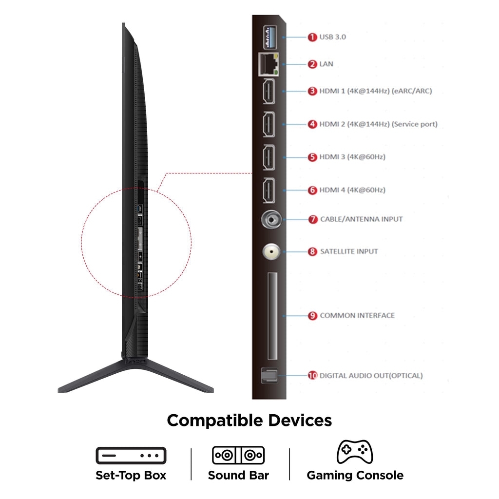 TCL 139 cm (55 Inches) 4K UHD Smart QD-Mini LED Google TV | 144Hz Refresh Rate | 3GB RAM | 46W Onkyo 2.1 | Upto 512+ Zones | IMAX Enhanced | 55Q6C