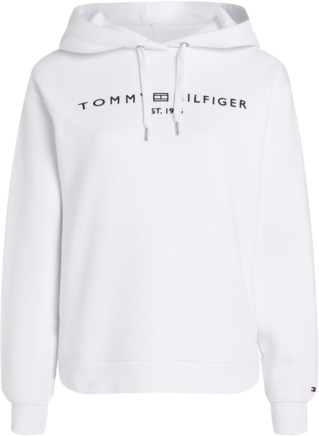 Tommy Hilfiger Hoodie Mujer con Logotipo, Blanco (TH Optic White), XS