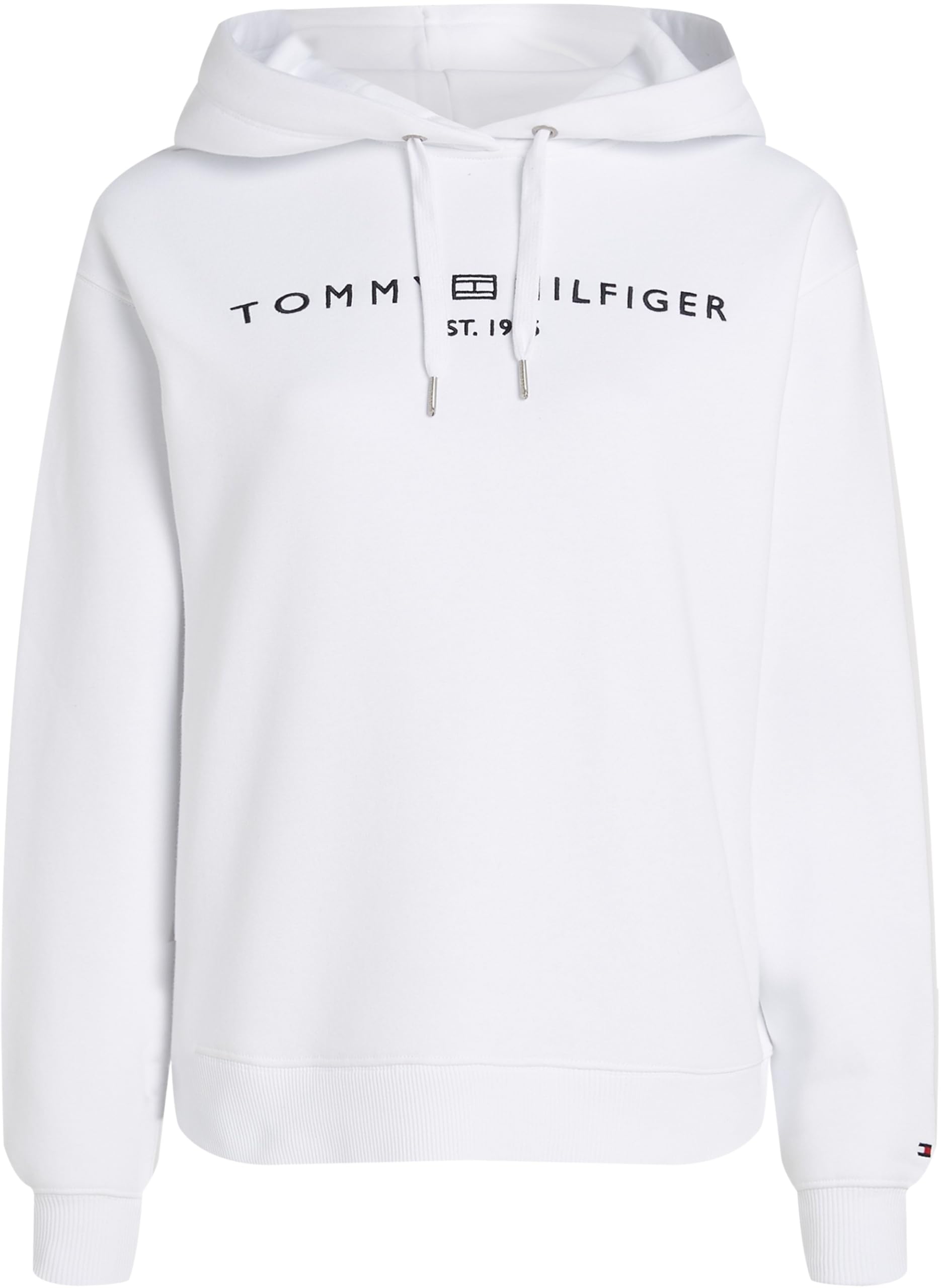 Tommy Hilfiger Hoodie Mujer con Logotipo, Blanco (TH Optic White), XS