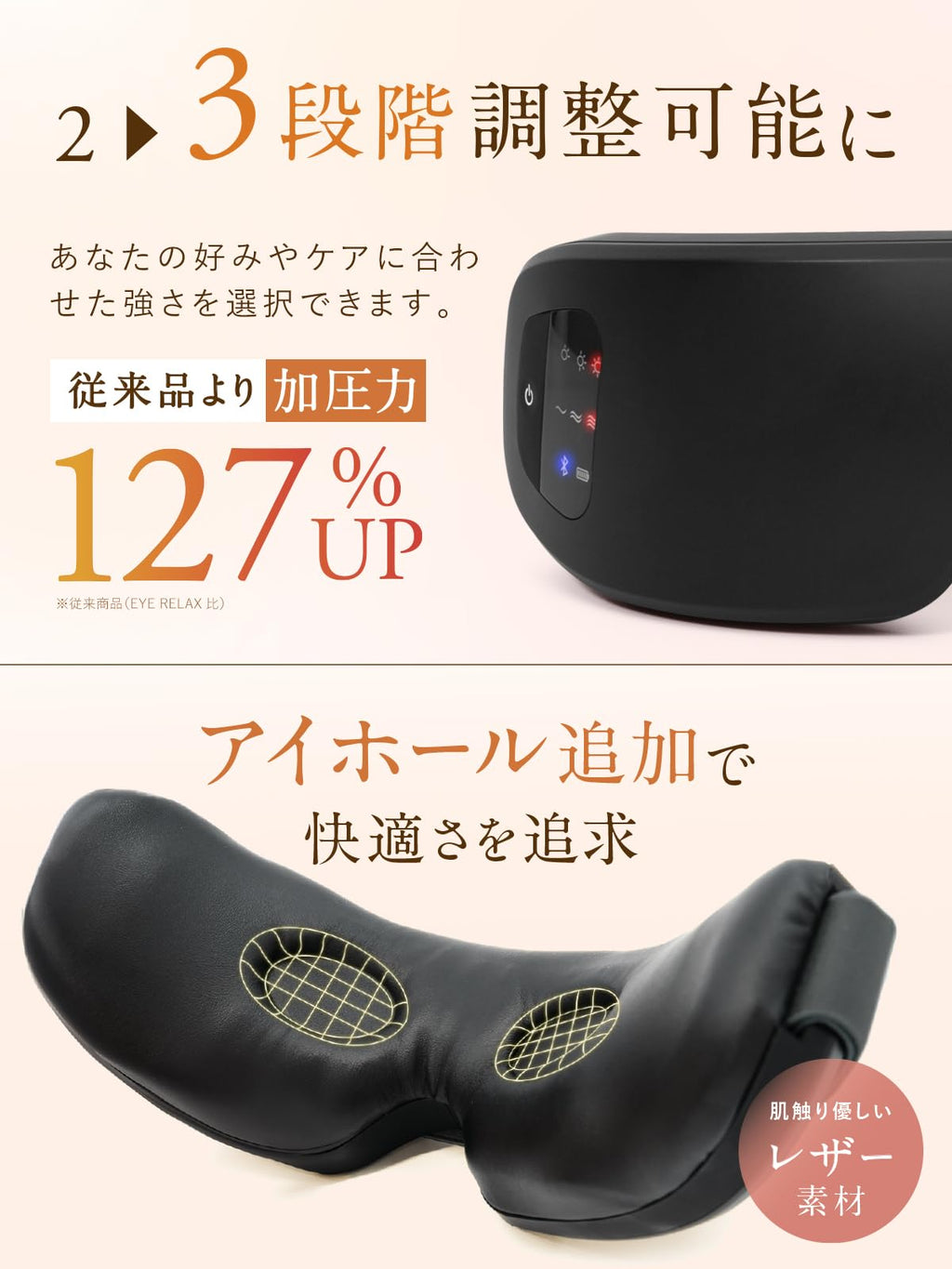 NIPLUX EYE RELAX S Eye Warmer, Eye Mask, Warm Eye Mask, Rechargeable, Eye Care, Bluetooth Function, Music, Nipplux, Black