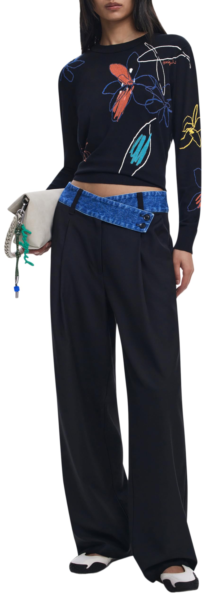 Desigual Pant_DENIMWAIST, 2000 Negro, M