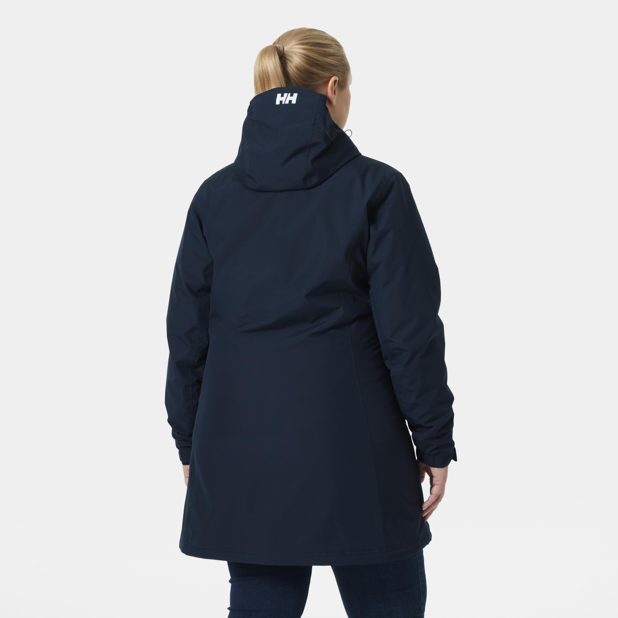 Helly Hansen Mujer Chubasquero Largo Belfast, S, Azul marino