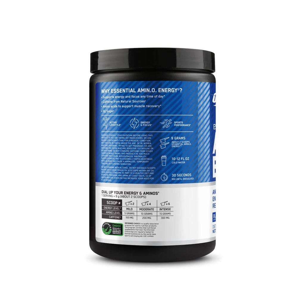 Optimum Nutrition Amino Energy - Pre Workout with Green Tea, BCAA, Amino Acids & Micronized Creatine Monohydrate Powder, Unflavored, Keto Friendly, 60 Serving