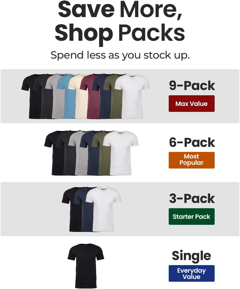 INTO THE AM Men's Plain Tees - Fitted Crewneck T-Shirts Casual Gym Workout Black White Short Sleeve Tshirts Shirts for Men (Black, X-Large)