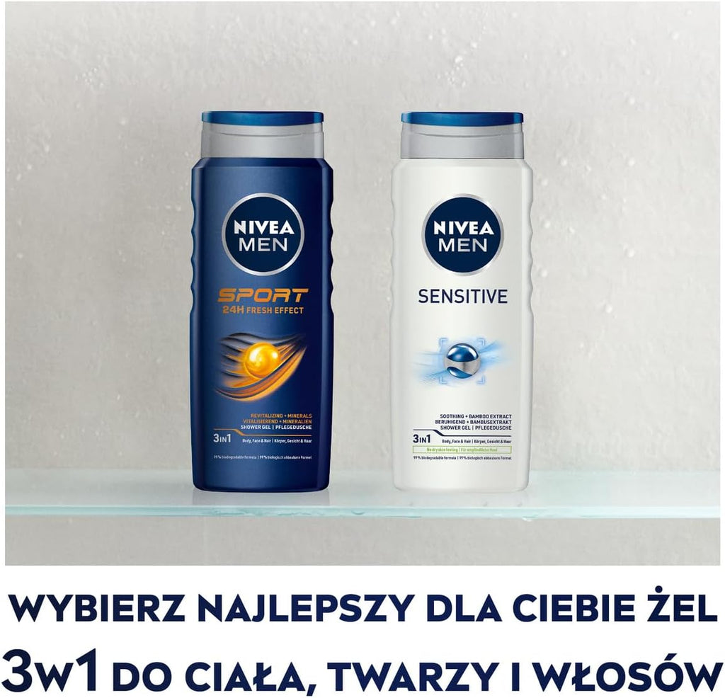 NIVEA MEN Sensitive Łagodzący żel pod prysznic dla mężczyzn 500 ml