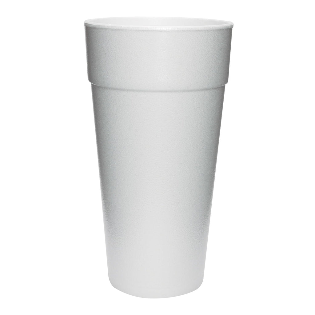 DART 24J16 Drink Foam Cups, Hot/Cold, 24oz, White, 25 Per Bag (Case of 20 Bags) (DCC24J16)