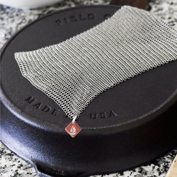 Knapp Made Chainmail Bulaşık Bezi 17,78 cm x 12,7 cm - Kirli Süngerinizi Değiştirin - Çok Amaçlı Mutfak Gereçleri, Tencere ve Tavalar Temizleyici - Ömür Boyu Sürer