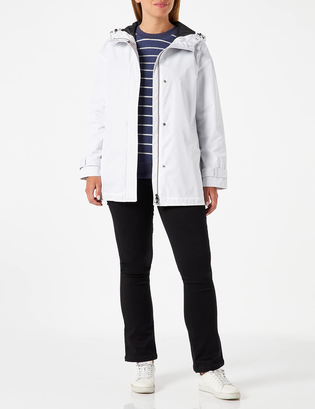Geox W Delray Chaqueta, Blanco (Brillante), 44 para Mujer